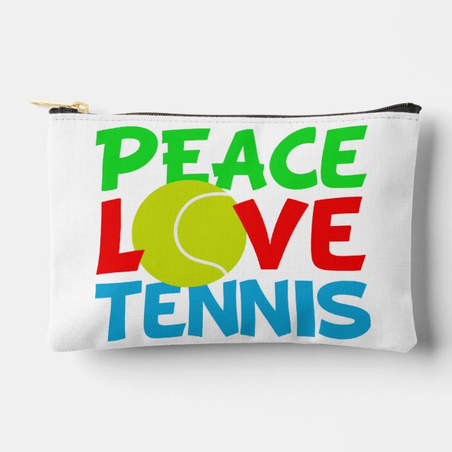 Peace Liebe Tennis Niedlich Sports Zubehörtasche (Vorderseite)