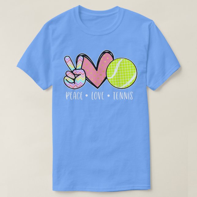 Peace Liebe Tennis Niedliches Design für Damen Tee (Design vorne)
