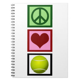 Peace Liebe Tennis Notizblock