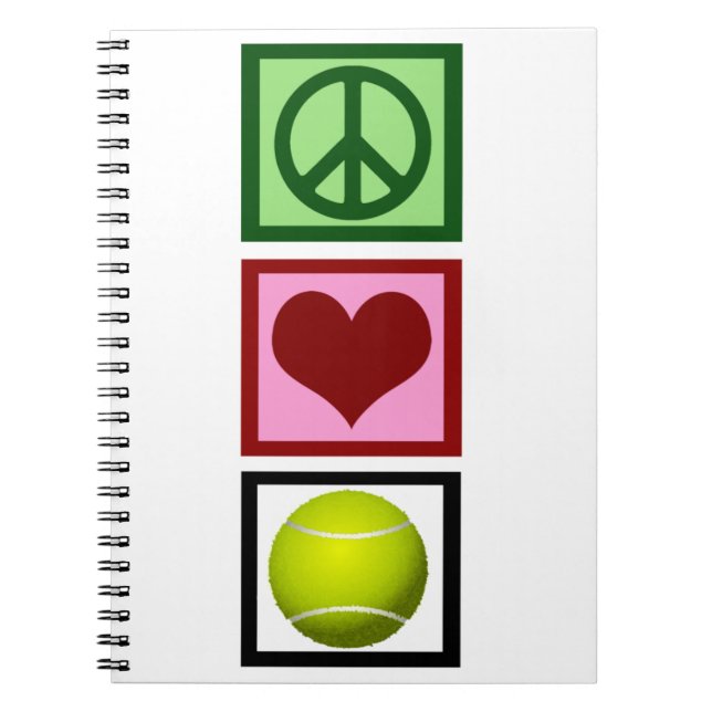 Peace Liebe Tennis Notizblock (Vorderseite)
