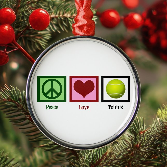 Peace Liebe Tennis Ornament Aus Metall (Von Creator hochgeladen)