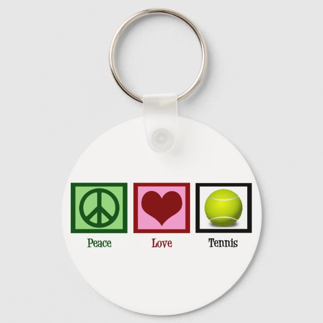 Peace Liebe Tennis Schlüsselanhänger (Vorderseite)