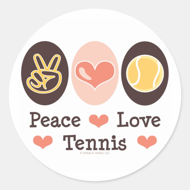 Peace Liebe Tennis Stickers (Vorderseite)