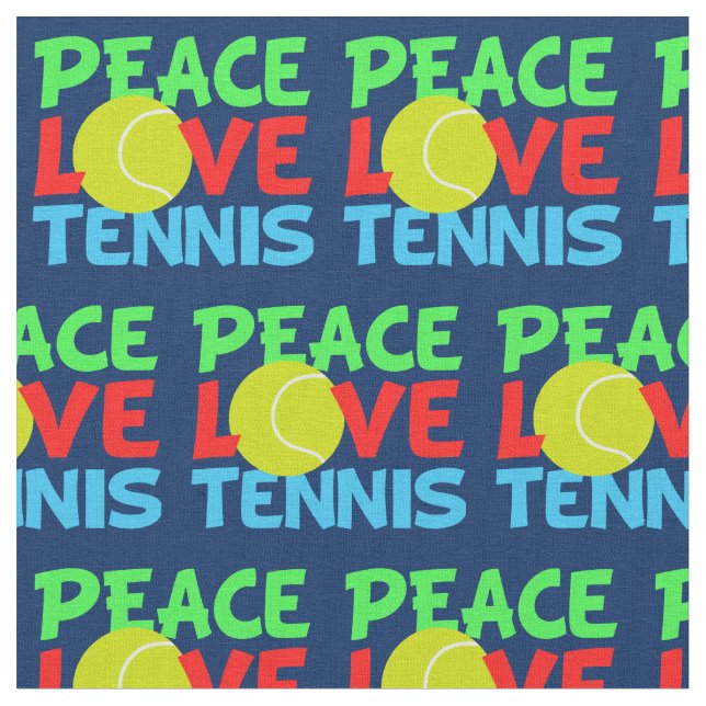 Peace Liebe Tennis Stoff (Nahaufnahme)
