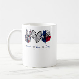 Peace Liebe Texas Flag Sonnenblume Kaffeetasse