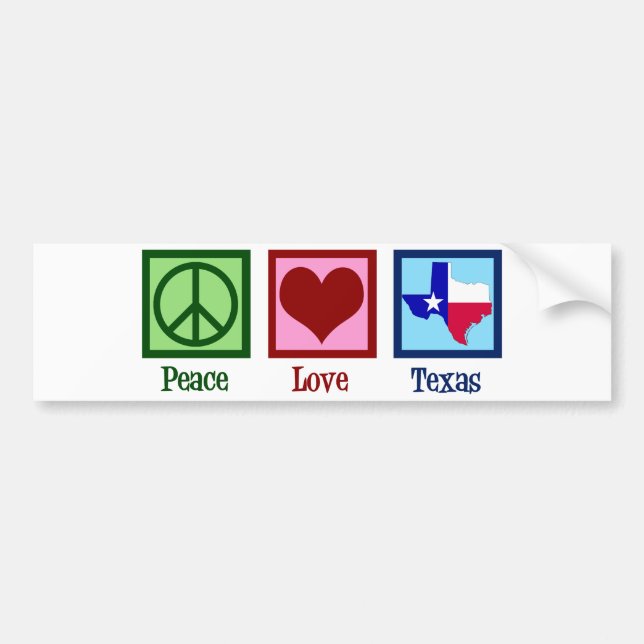 Peace Liebe Texas Proud Texan Autoaufkleber (Vorne)