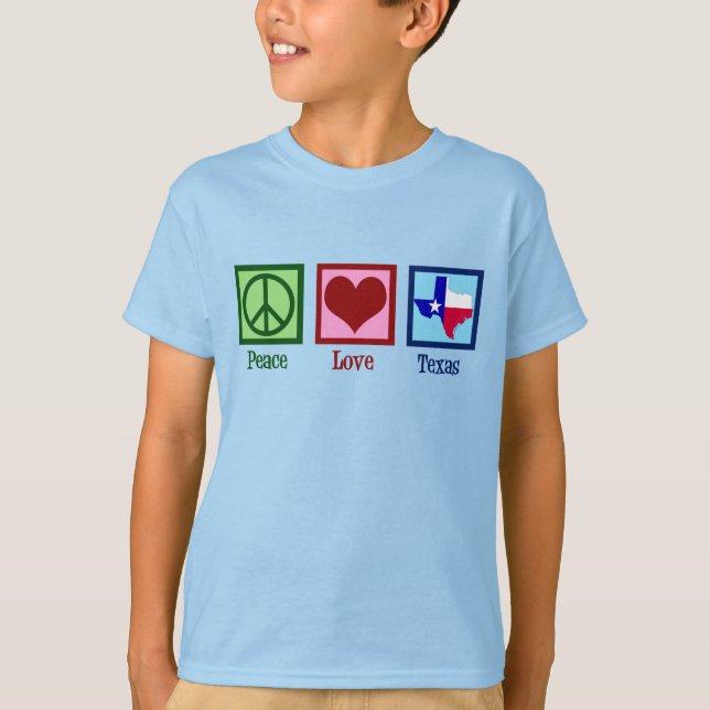 Peace Liebe Texas Proud Texan Kids T-Shirt (Vorderseite)