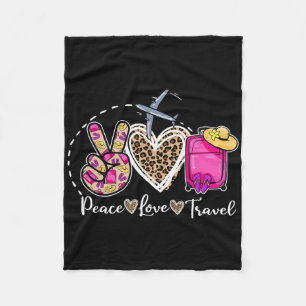 Peace Liebe Travel Retro Sommerferien Familienmatt Fleecedecke
