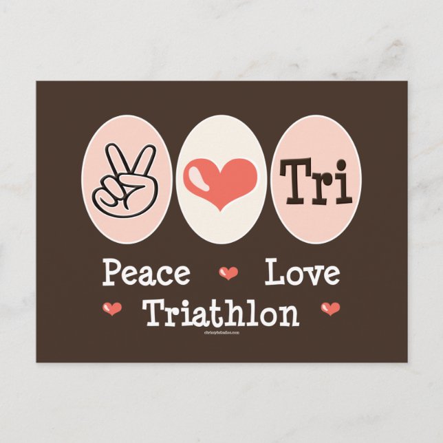 Peace Liebe Tri Postcard Postkarte (Vorderseite)