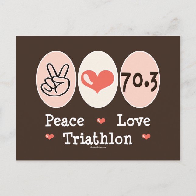 Peace Liebe Triathlon Postcard Postkarte (Vorderseite)
