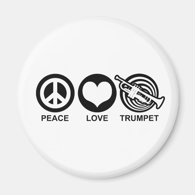 Peace Liebe Trumpet Magnet (Vorne)