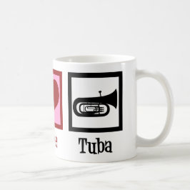 Peace Liebe Tuba Player Kaffeetasse