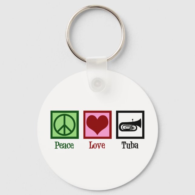 Peace Liebe Tuba Player Schlüsselanhänger (Vorderseite)