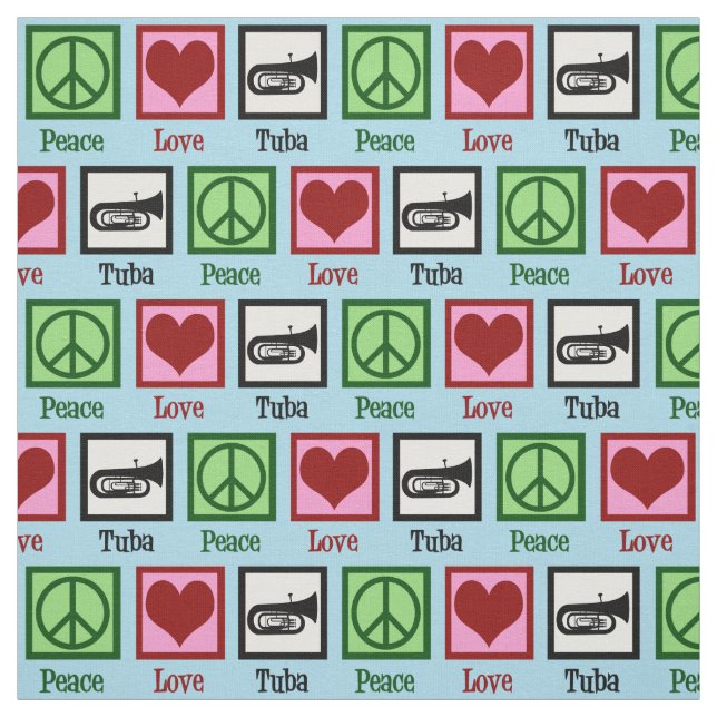 Peace Liebe Tuba Player Stoff (Muster)