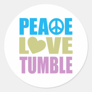 Peace Liebe Tumble Runder Aufkleber