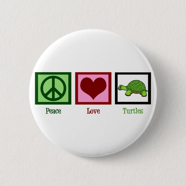 Peace Liebe Turtles Button (Vorderseite)