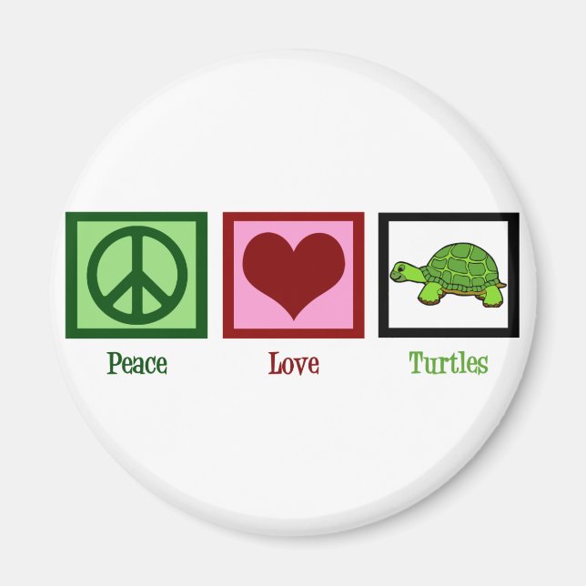 Peace Liebe Turtles Magnet (Vorne)