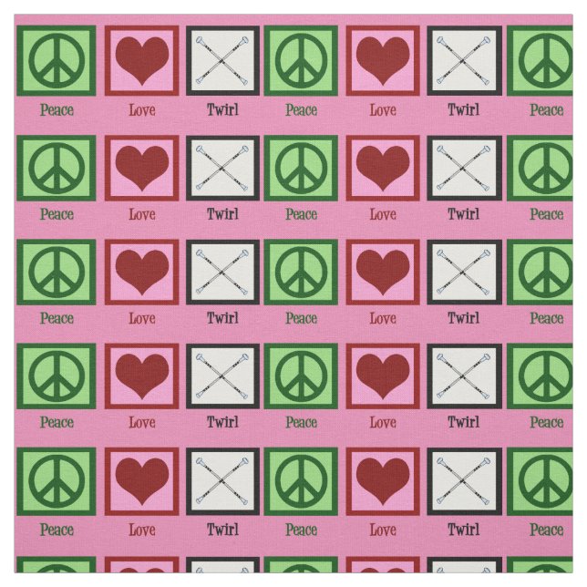 Peace Liebe Twirl Stoff (Muster)