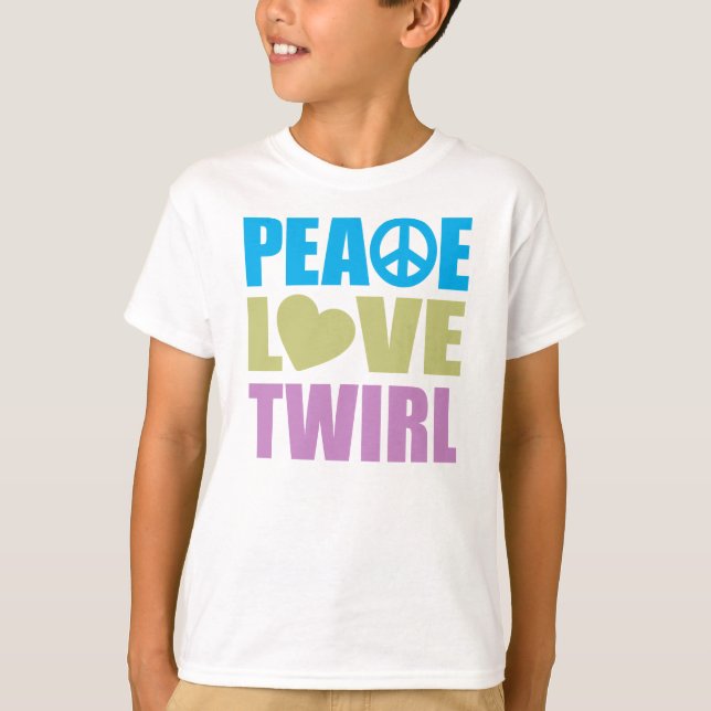 Peace Liebe Twirl T-Shirt (Vorderseite)