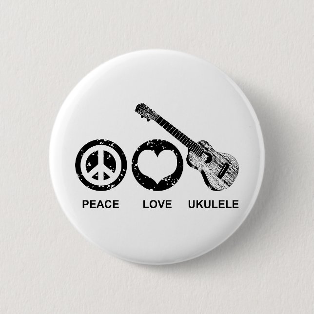 Peace Liebe Ukulele Button (Vorderseite)