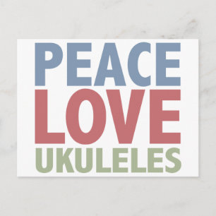 Peace Liebe Ukuleles Postkarte