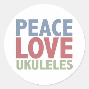 Peace Liebe Ukuleles Runder Aufkleber