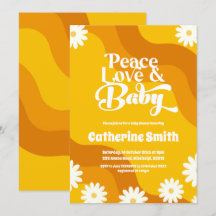 Peace Liebe und Baby Retro Baby Dusche