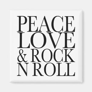 Peace Liebe und Rock 'N Roll Magnet