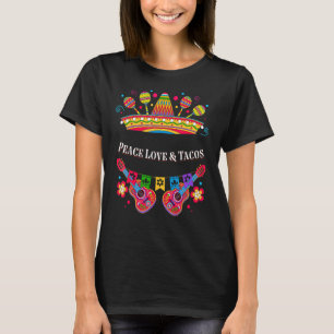 Peace Liebe und Tacos Peace Sign Taco mexikanische T-Shirt