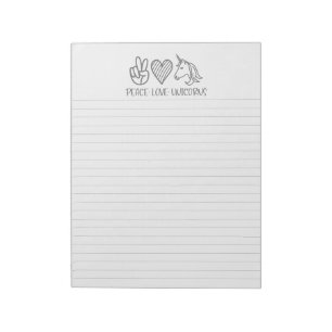Peace Liebe Unicorns Lined Notepad Notizblock