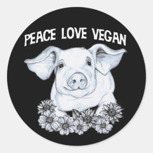 Peace Liebe Vegan Pig Sticker