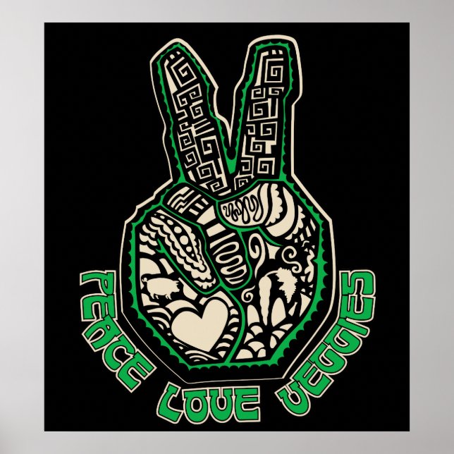 Peace Liebe Veggies Poster (Vorne)