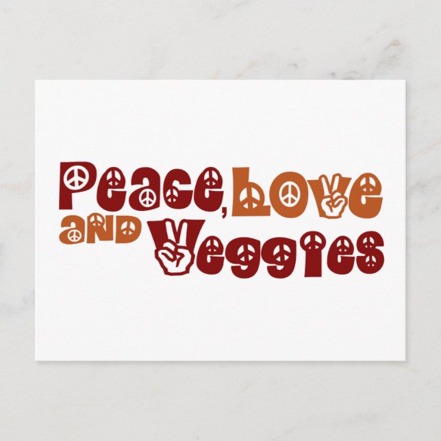 Peace Liebe Veggies Postkarte (Vorderseite)
