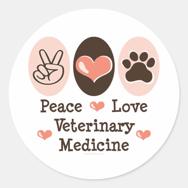 Peace Liebe Veterinary Medicine Stickers 20 k (Vorderseite)