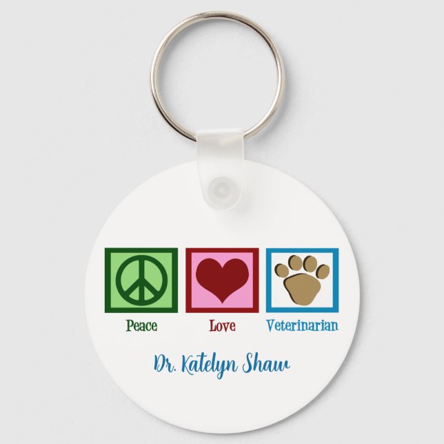 Peace Liebe Veterinary Schlüsselanhänger (Vorderseite)
