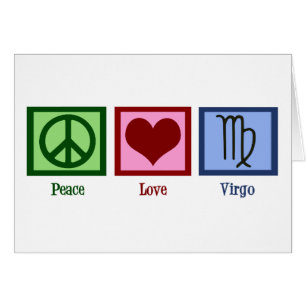 Peace Liebe Virgo Birthday Card