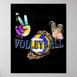 Peace Liebe Volleyball Auntie Life Mama Oma Leop Poster