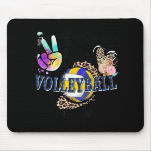 Peace Liebe Volleyball Gaga Life Mama Oma Leopar Mousepad
