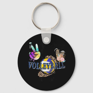 Peace Liebe Volleyball Gaga Life Mama Oma Leopar Schlüsselanhänger