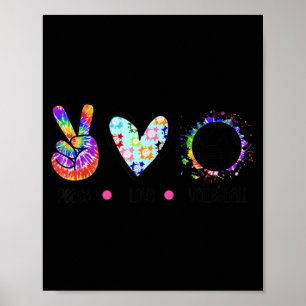 Peace Liebe Volleyball Gefärbte Krawatte Rainbow T Poster