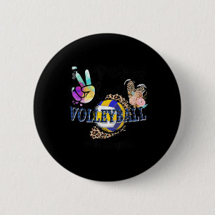 Peace Liebe Volleyball Gigi Life Mama Oma Leopar Button