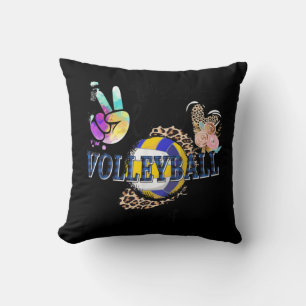 Peace Liebe Volleyball Gigi Life Mama Oma Leopar Kissen