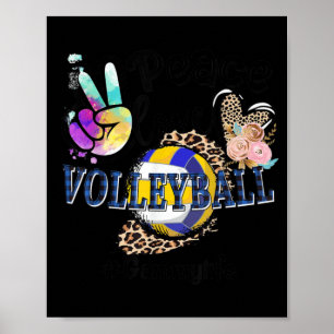 Peace Liebe Volleyball Gigi Life Mama Oma Leopar Poster