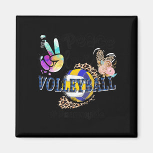 Peace Liebe Volleyball Grammy Life Mama Oma Leop Magnet