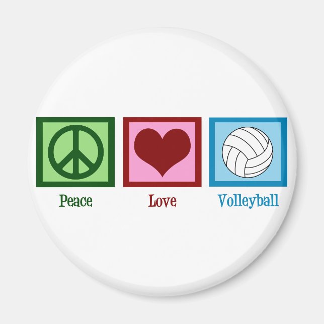 Peace Liebe Volleyball Magnet (Vorne)