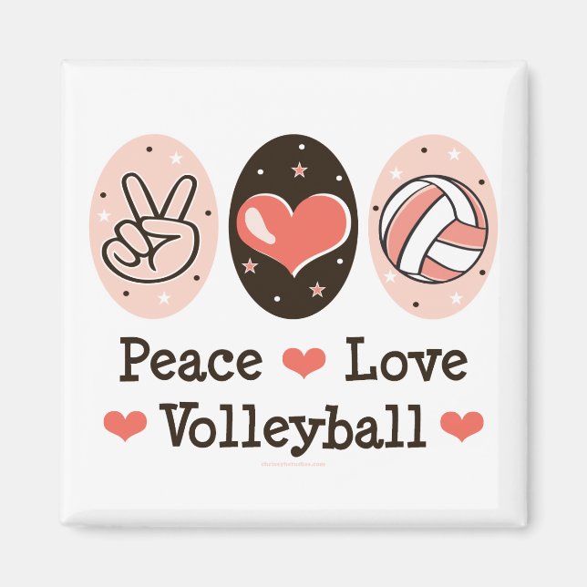 Peace Liebe Volleyball Magnet (Vorne)
