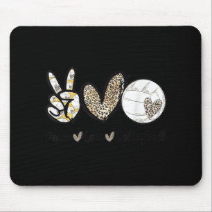 Peace Liebe Volleyball Mama Leopard Print Cheetah Mousepad