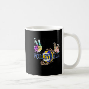 Peace Liebe Volleyball Memaw Life Mama Oma Leopa Kaffeetasse