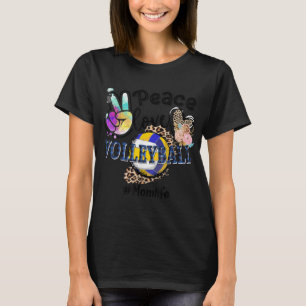 Peace Liebe Volleyball Momma Life Mama Oma Leopa T-Shirt