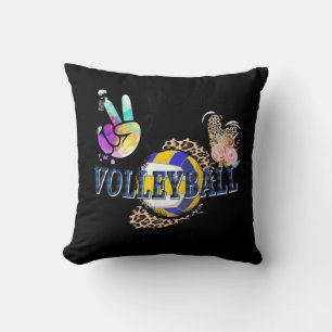 Peace Liebe Volleyball Mother Life Mama Oma Leop Kissen